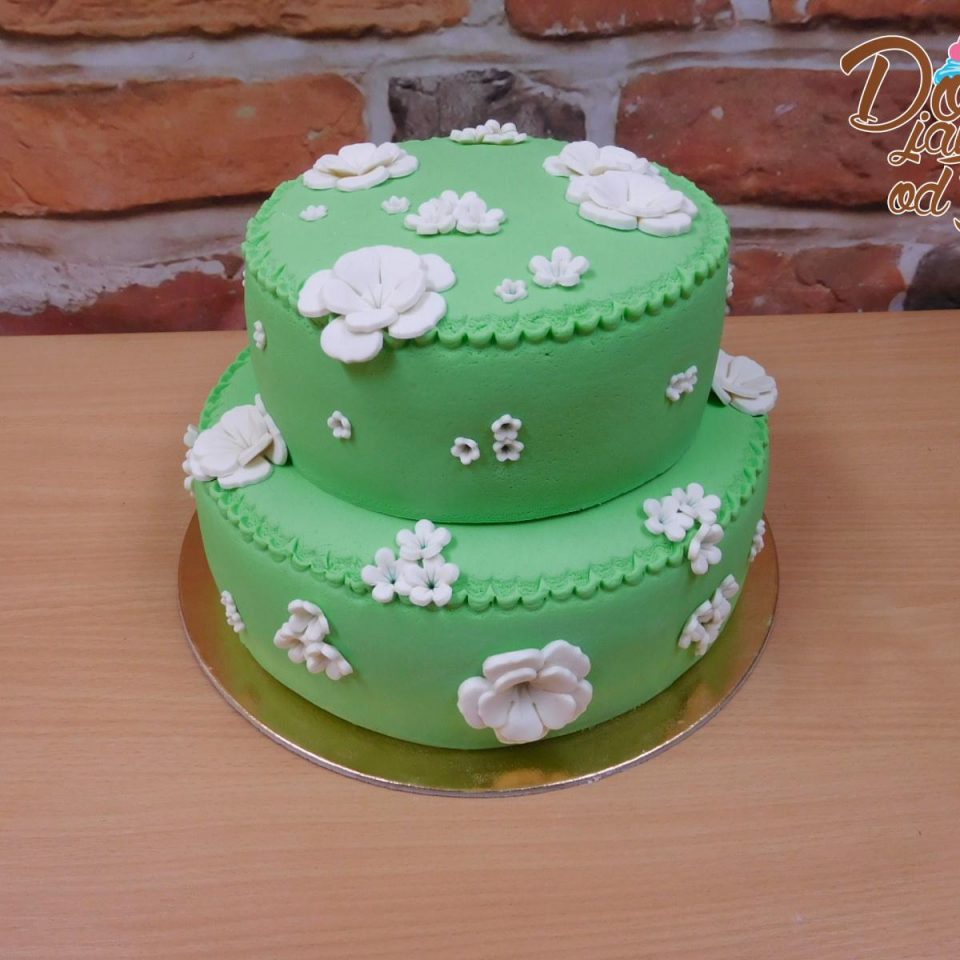 zeleny svatebni dort
